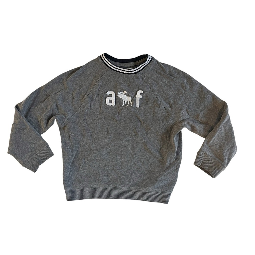 Abercrombie Kids Kids' Size 7/8 Crewneck Sweatshirt Logo Preppy Gray